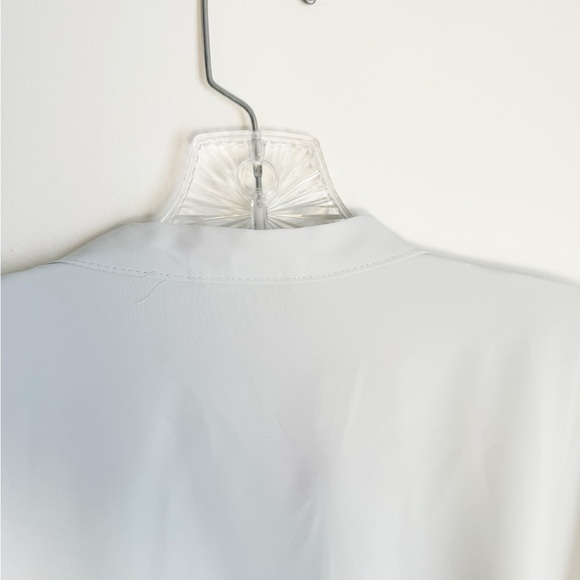 Elegant Belted Pale Blue Lightweight Day Robe w/Ruffled Hem at Sleeve, Bottom - Picture 9 of 12